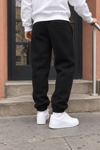 BASİC BAGGY KALIP PAÇA LASTİKLİ ŞARDONLU EŞOFMAN ALTI SİYAH