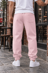 BASİC BAGGY KALIP PAÇA LASTİKLİ ŞARDONLU EŞOFMAN ALTI PEMBE
