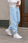BASİC BAGGY KALIP PAÇA LASTİKLİ ŞARDONLU EŞOFMAN ALTI BEBE MAVİ