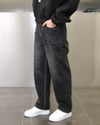 BIYIKLI SİYAH ESKİTME EXTRA BAGGY JEANS