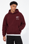 BOXY FİT OVERSİZE KAPŞONLU SWEATSHİRT BORDO