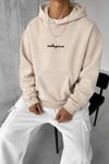BOXY FİT OVERSİZE KAPŞONLU SWEATSHİRT KREM