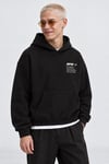 BOXY FİT OVERSİZE KAPŞONLU SWEATSHİRT SİYAH