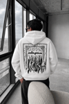 BOXY FİT OVERSİZE KAPŞONLU SWEATSHİRT EKRU