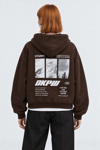 BOXY FİT OVERSİZE KAPŞONLU SWEATSHİRT KAHVE