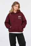 BOXY FİT OVERSİZE KAPŞONLU SWEATSHİRT BORDO