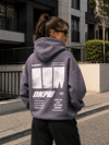 BOXY FİT OVERSİZE KAPŞONLU SWEATSHİRT ANTRASİT