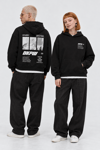 BOXY FİT OVERSİZE KAPŞONLU SWEATSHİRT SİYAH