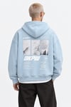 BOXY FİT OVERSİZE KAPŞONLU SWEATSHİRT BEBE MAVİ