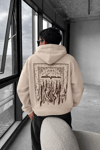 BOXY FİT OVERSİZE KAPŞONLU SWEATSHİRT KREM