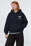 BOXY FİT OVERSİZE KAPŞONLU SWEATSHİRT LACİVERT