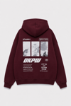 BOXY FİT OVERSİZE KAPŞONLU SWEATSHİRT BORDO