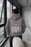 BOXY FİT OVERSİZE KAPŞONLU SWEATSHİRT FÜME