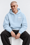 BOXY FİT OVERSİZE KAPŞONLU SWEATSHİRT BEBE MAVİ