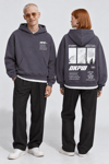 BOXY FİT OVERSİZE KAPŞONLU SWEATSHİRT ANTRASİT