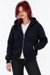 BOXYFİT KAPŞONLU PREMIUM PANDA FABRIC HIRKA LACİVERT
