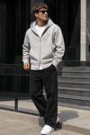 BOXYFİT KAPŞONLU PREMIUM PANDA FABRIC HIRKA BOYAMAGRİ