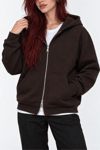 BOXYFİT KAPŞONLU PREMIUM PANDA FABRIC HIRKA KAHVE