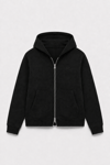 BOXYFİT KAPŞONLU PREMIUM PANDA FABRIC HIRKA SİYAH