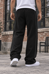 ÇİFT BİYELİ ŞARDONLU BAGGY EŞOFMAN ALTI SİYAH