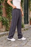 ÇİFT BİYELİ ŞARDONLU BAGGY EŞOFMAN ALTI FÜME