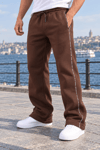 ÇİFT BİYELİ ŞARDONLU BAGGY EŞOFMAN ALTI KAHVE