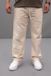 ÇİZGİ DETAYLI KETEN BAGGY KREM