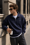 DKPW DEMİR ARMALI YARIM FERMUAR SWEATSHIRT LACİVERT