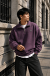 DKPW DEMİR ARMALI YARIM FERMUAR SWEATSHIRT MÜRDÜM