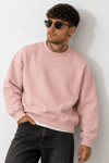 DKPW ENJEKSİYON BASKILI BOXYFİT BİSİKLET YAKA SWEATSHİRT PEMBE