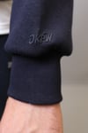 DKPW ENJEKSİYON BASKILI BOXYFİT BİSİKLET YAKA SWEATSHİRT LACİVERT