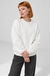 DKPW ENJEKSİYON BASKILI BOXYFİT BİSİKLET YAKA SWEATSHİRT EKRU