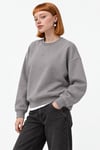 DKPW ENJEKSİYON BASKILI BOXYFİT BİSİKLET YAKA SWEATSHİRT FÜME