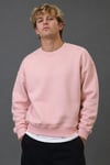 DKPW ENJEKSİYON BASKILI BOXYFİT BİSİKLET YAKA SWEATSHİRT PEMBE