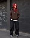 DKPW ENJEKSİYON BASKILI BOXYFİT SWEATSHIRT KAHVE
