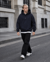 DKPW ENJEKSİYON BASKILI BOXYFİT SWEATSHIRT LACİVERT