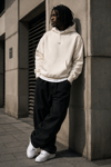 DKPW ENJEKSİYON BASKILI BOXYFİT SWEATSHIRT KREM