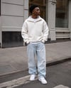 DKPW GOFRE BASKILI DİK YAKA YARIM FERMUARLI SWEATSHİRT EKRU