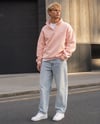DKPW GOFRE BASKILI DİK YAKA YARIM FERMUARLI SWEATSHİRT PEMBE