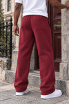 DKPW KABARTMA BASKILI BAGGY KALIP ŞARDONLU EŞOFMAN ALTI BORDO
