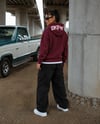 DKPW KAPŞON BASKILI OVERSİZE ŞARDONLU SWEATSHIRT BORDO