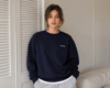 DKPW KESİK NAKIŞ DETAYLI BOXYFİT BİSİKLET YAKA LACİVERT