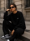 DKPW KESİK NAKIŞ DETAYLI BOXYFİT BİSİKLET YAKA SİYAH