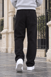 DKPW REFLEKTÖR BASKILI BAGGY KALIP ŞARDONLU EŞOFMAN ALTI SİYAH