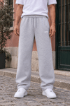 DKPW REFLEKTÖR BASKILI BAGGY KALIP ŞARDONLU EŞOFMAN ALTI GRİ MELANJ