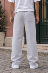 DKPW REFLEKTÖR BASKILI BAGGY KALIP ŞARDONLU EŞOFMAN ALTI GRİ MELANJ