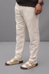 DUKA KREM BOYFRİEND KETEN PANTOLON