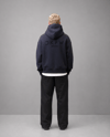 FLOK BASKI DETAYLI BOXYFİT KAPŞONLU SWEATSHIRT LACİVERT