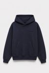 FLOK BASKI DETAYLI BOXYFİT KAPŞONLU SWEATSHIRT LACİVERT