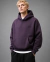 FLOK BASKI DETAYLI BOXYFİT KAPŞONLU SWEATSHIRT MÜRDÜM